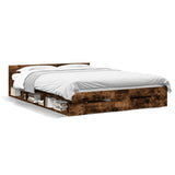 Giroletto con Cassetti Rovere Fumo 135x190 cm Legno truciolato