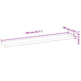 Mensole da Parete 4 pz 140x20x4 cm Legno Acacia Non Trattato