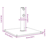 Base per Ombrellone per Pali 32/38/48 mm 17 kg Quadrata