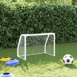 Porte Calcio Bambini 2pz con Pallone Bianco 64x35x48 cm Metallo