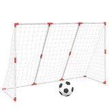 Porte Calcio Bambini con Palloni 2 in 1 Bianche 184x64x124 cm