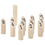 Set Gioco Kubb Numerici 13pz con Custodia Legno Massello Pino