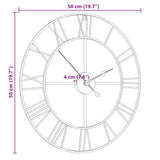 Orologio da Parete Nero 50 cm in Ferro