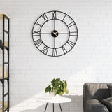 Orologio da Parete Nero 50 cm in Ferro