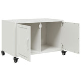 Mobile TV Bianco 68x39x43,5 cm in Acciaio Laminato a Freddo