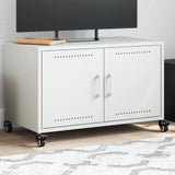 Mobile TV Bianco 68x39x43,5 cm in Acciaio Laminato a Freddo