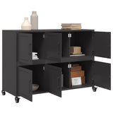 Credenza Nera 100,5x39x72 cm in Acciaio