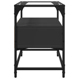 Mobile TV con Piano in Vetro Nero 60x35x51 cm Legno truciolato