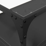 Mobile TV con Piano in Vetro Nero 60x35x51 cm Legno truciolato