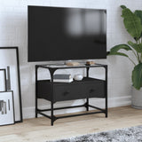 Mobile TV con Piano in Vetro Nero 60x35x51 cm Legno truciolato