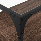 Mobile TV Piano Vetro Rovere Marrone 60x35x51 Legno truciolato