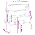 Scala Portasciugamani Doppia con 4 Pioli 90x50x100 cm in Bambù