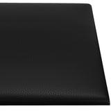 Testiera da Parete 12 pcs 30 x 15 cm Nero Tessuto