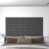 Testiera da Parete 12 pcs 30 x 15 cm Grigio Tessuto