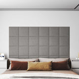 Testiera da Parete 12 pcs 30 x 30 cm Grigio chiaro Tessuto
