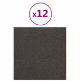 Testiera da Parete 12 pcs 30 x 30 cm Grigio scuro Tessuto