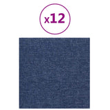 Testiera da Parete 12 pcs 30 x 30 cm Blu Tessuto