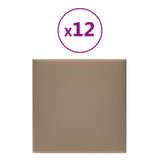Testiera da Parete 12 pcs 30 x 30 cm Cappuccino Tessuto