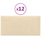 Testiera da Parete 12 pcs Crema 60 x 30 cm Tessuto