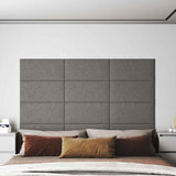 Testiera da Parete 12 pcs Grigio chiaro 60 x 30 cm Tessuto