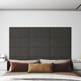 Testiera da Parete 12 pcs 60 x 30 cm Grigio scuro Tessuto