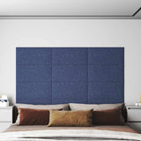 Testiera da Parete 12 pcs 60 x 30 cm Blu Tessuto