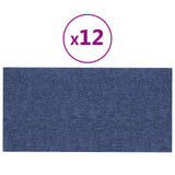 Testiera da Parete 12 pcs 60 x 30 cm Blu Tessuto