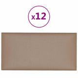 Testiera da Parete 12 pcs Cappuccino 60 x 30 cm Tessuto