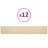 Testiera da Parete 12 pcs Crema 90 x 15 cm Tessuto
