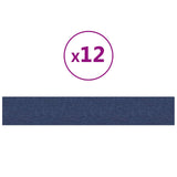 Testiera da Parete 12 pcs Blu 90 x 15 cm Tessuto