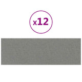 Testiera da Parete 12 pcs Grigio chiaro 90 x 30 cm Tessuto