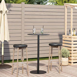Tavolo da Giardino Rotondo Nero 60x105 cm in Acciaio