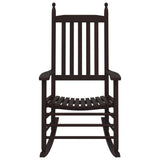 Sedie a Dondolo Sedute Curve 2 pz Marroni Legno Massello Pioppo