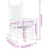 Sedie a Dondolo Sedute Curve 2 pz Marroni Legno Massello Pioppo