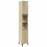 Armadietto da Bagno Rovere Sonoma 30x30x190cm Legno truciolato