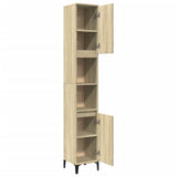 Armadietto da Bagno Rovere Sonoma 30x30x190cm Legno truciolato