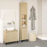 Armadietto da Bagno Rovere Sonoma 30x30x190cm Legno truciolato