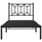 Giroletto con Testiera in Metallo Nero 80x200 cm