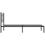 Giroletto con Testiera in Metallo Nero 80x200 cm