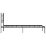 Giroletto con Testiera in Metallo Nero 80x200 cm