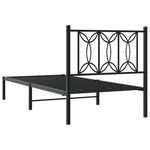 Giroletto con Testiera in Metallo Nero 80x200 cm