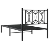 Giroletto con Testiera in Metallo Nero 80x200 cm