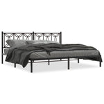 Giroletto con Testiera in Metallo Nero 200x200 cm