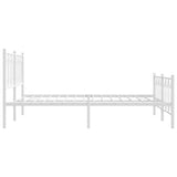 Giroletto con Testiera e Pediera Metallo Bianco 150x200 cm