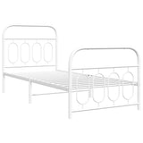 Giroletto con Testiera e Pediera Metallo Bianco 90x200 cm