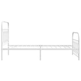Giroletto con Testiera e Pediera Metallo Bianco 100x200 cm