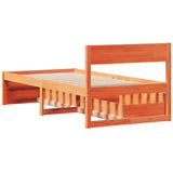 Letto senza Materasso Marrone Cera 100x200 cm in Legno di Pino
