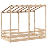 Letto per Bambini con Tetto 80x160 cm in Legno Massello di Pino