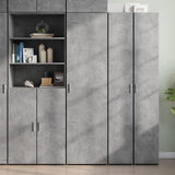 Credenza Grigio Cemento 50x42,5x185 cm in Legno Ingegnerizzato