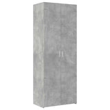 Credenza Grigio Cemento 70x42,5x185 cm in Legno Ingegnerizzato